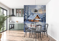 Winter Cabin Retreat Wall Mural