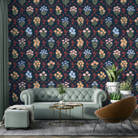 Hand-drawn winter flowers on light background
