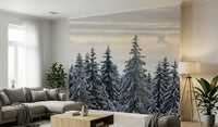 Winter Pine Serenity inspired wallpaper majestic nature photo.