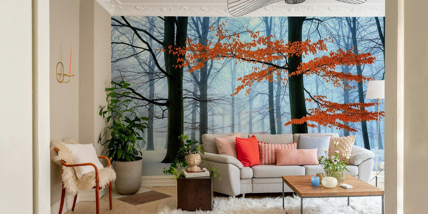 The colors are a mix of bright whites, soft blues, and warm yellow from the embers.
