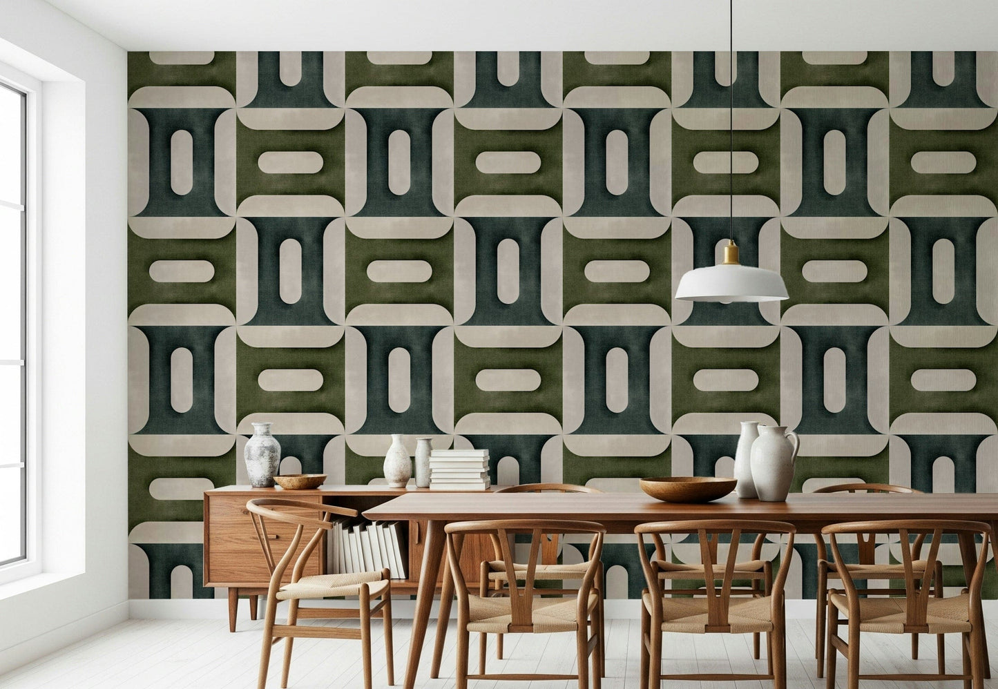 Modern Textured Geometries Winter Wallpaper⁠