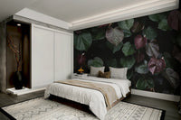 A high-angle view of the wall mural in a large space.

