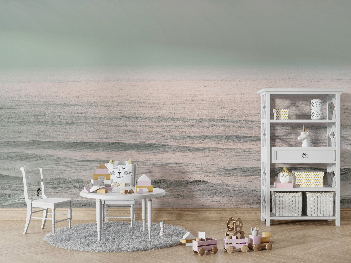 A beautiful dark ocean wallpaper mural with subtle movement.


