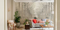 The trees form a natural alleyway or arch.

