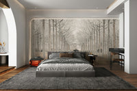 The colors are muted tones of white, gray, and brown.

