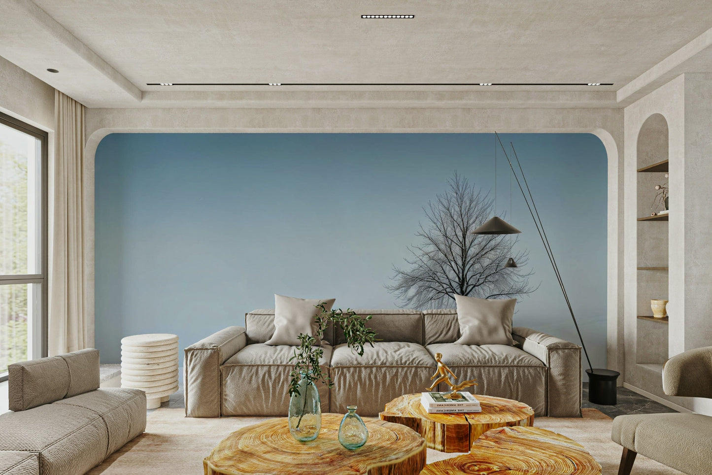 The wallpaper for walls being admired in a home.
