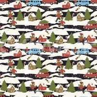 Snowy Town Adventure serene wallpaper

