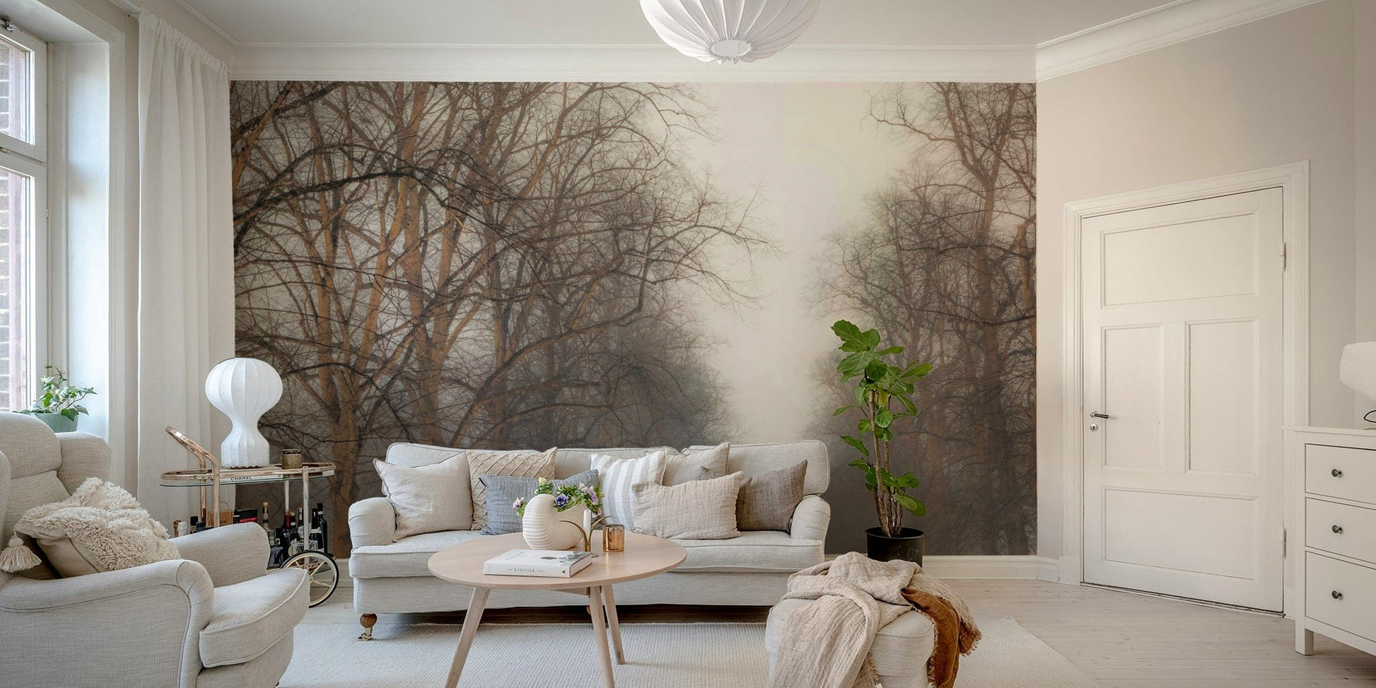 An artistic nature inspired mural for home decor.

