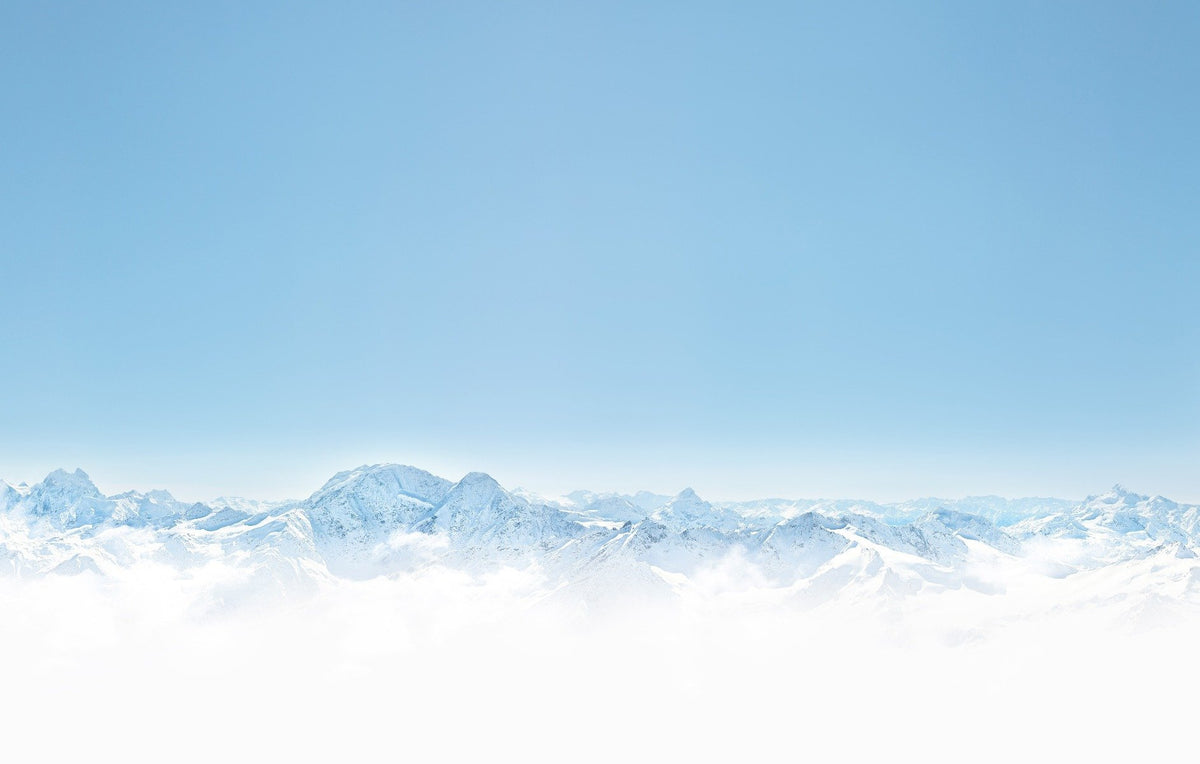 Winter Mountain Wallpaper Mural in your room — zoomed