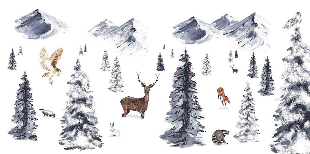 Winter wonderland wallpaper mural in your room — zoomed
