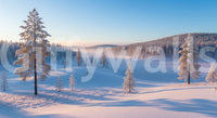 Winter’s Calm Whisper Wall Mural for lounge feature wall, clean modern look, muted color detail