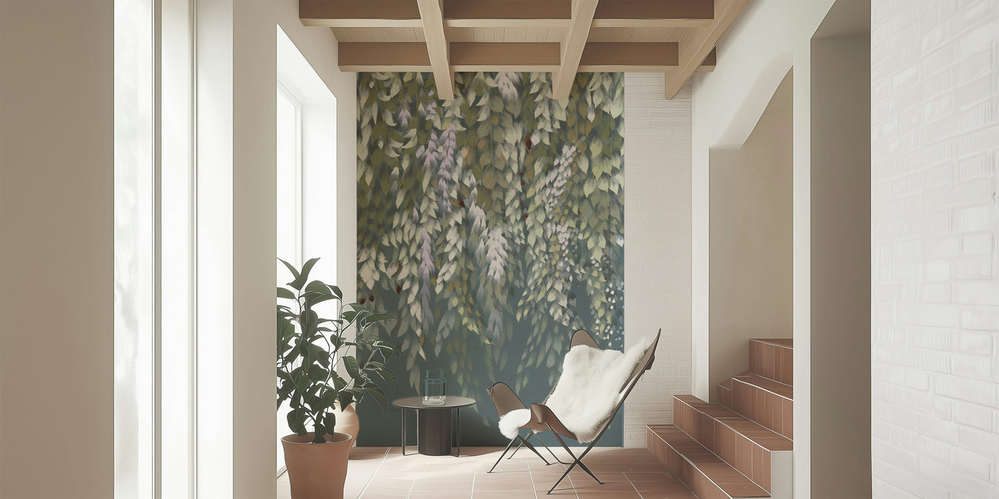 Cascading Wisteria Dream Wall Mural