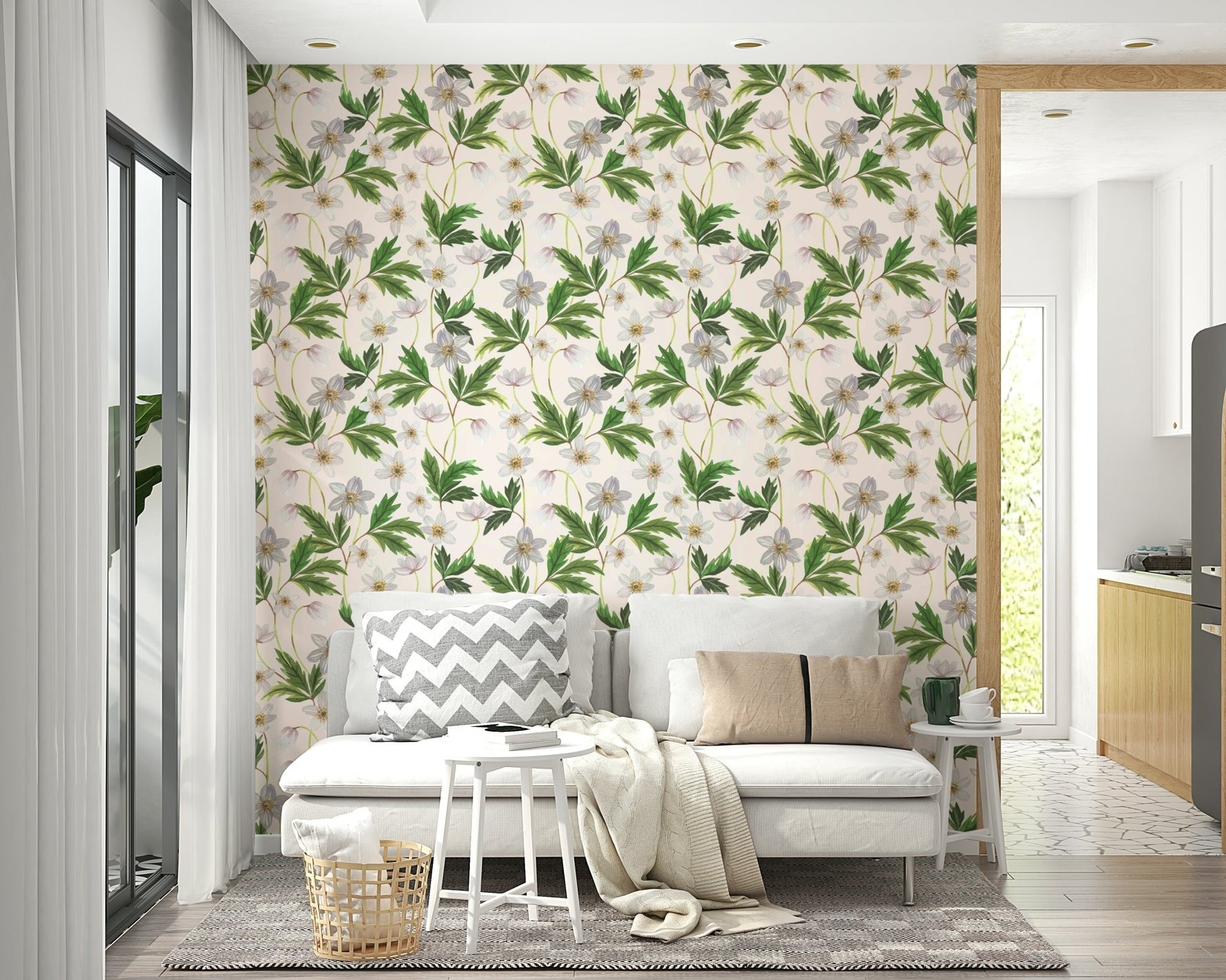 Delicate Wood Anemone wallpaper design for walls

