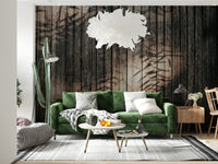 Ethereal Wood Grain Wall Mural combining soft natural textures and neutral tones for timeless interior décor.