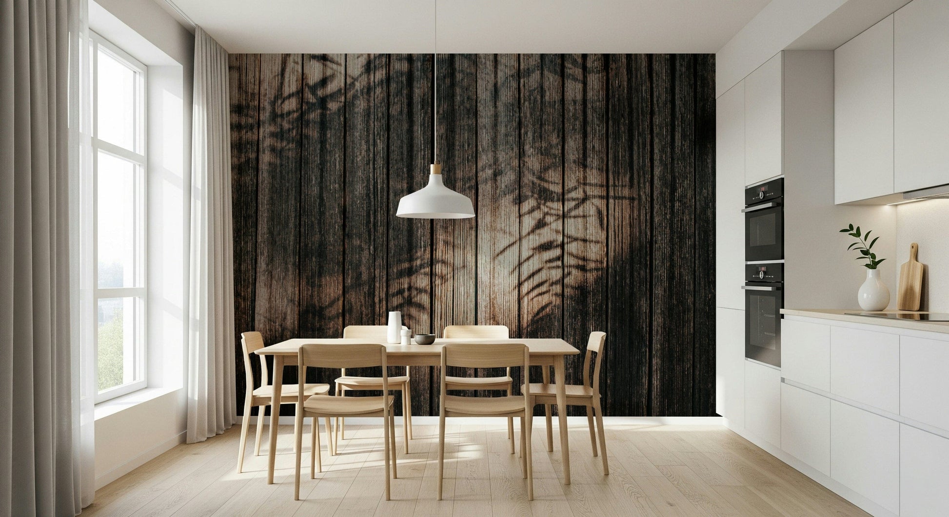 Decorative wall mural with gentle, flowing wood textures for bedrooms, offices, or cozy lounges.