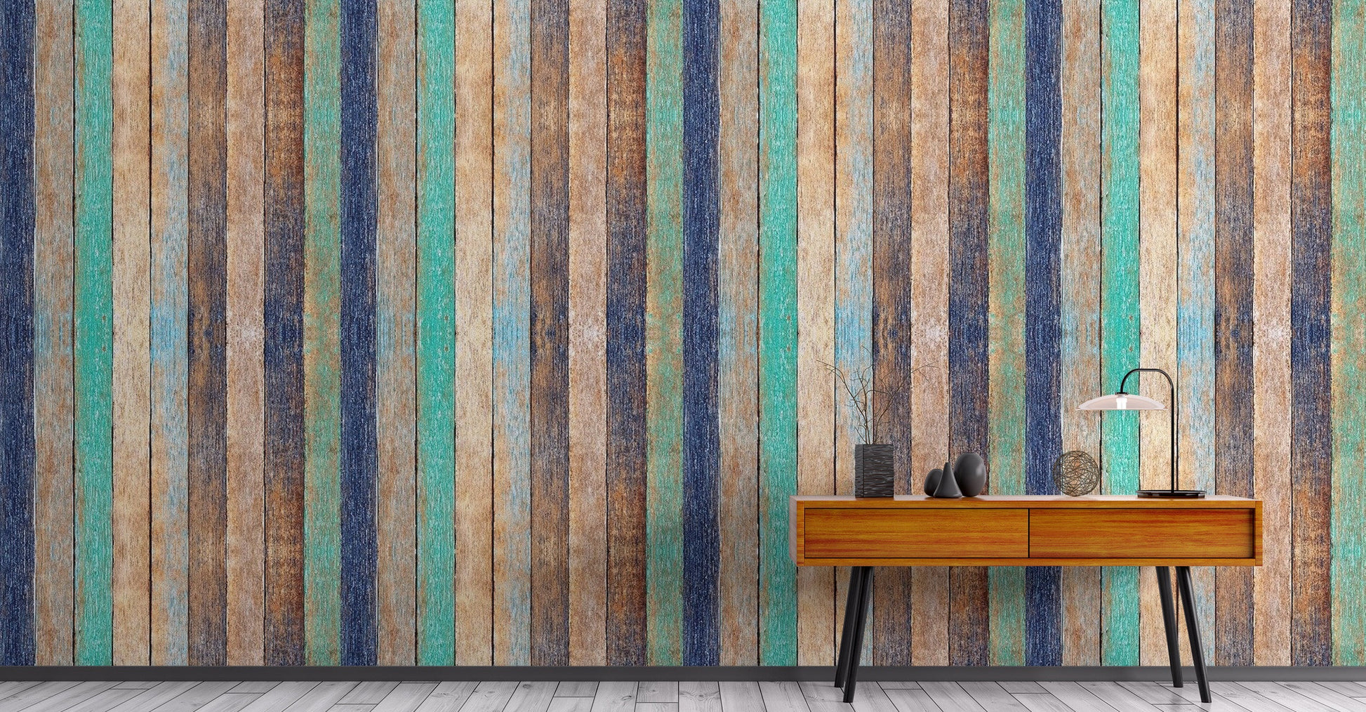 Deep charcoal grey charred wood wall mural with a scorched texture.