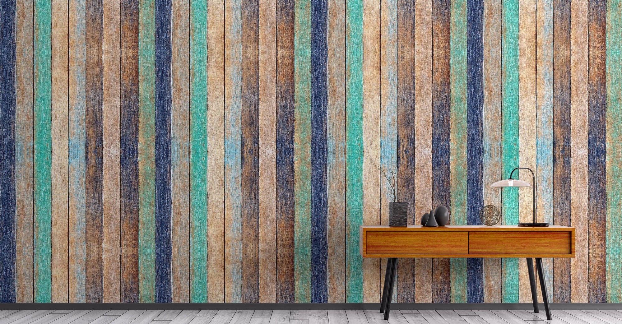 Deep charcoal grey charred wood wall mural with a scorched texture.