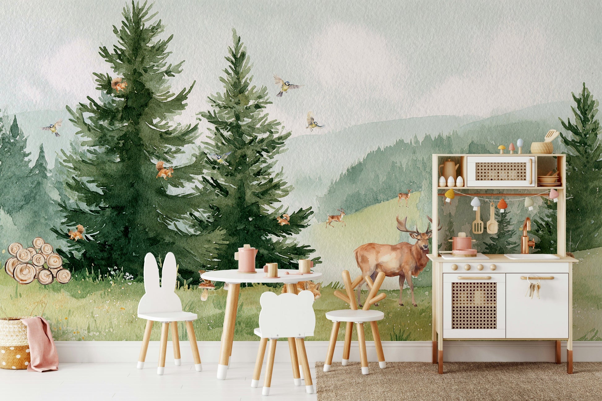 A beautiful and whimsical animal wallpaper.