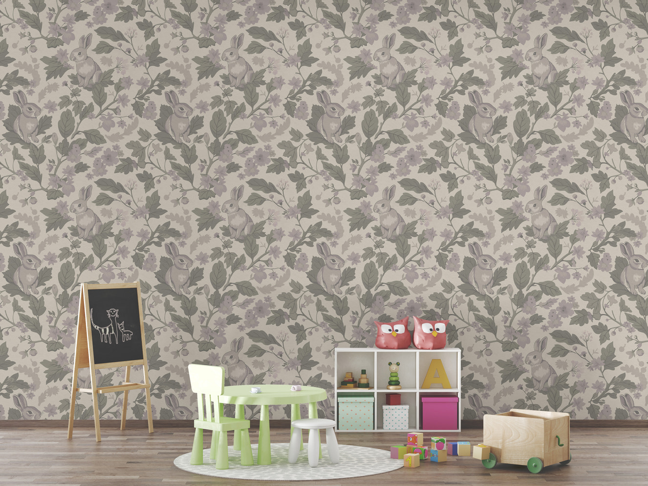 Woodland Garden – Dusty Lavender Wallpaper⁠