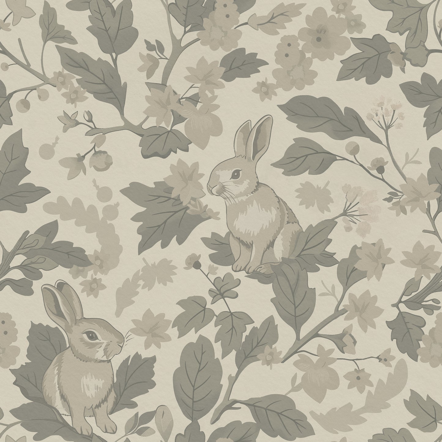 Woodland Garden – Natural Beige Wallpaper⁠