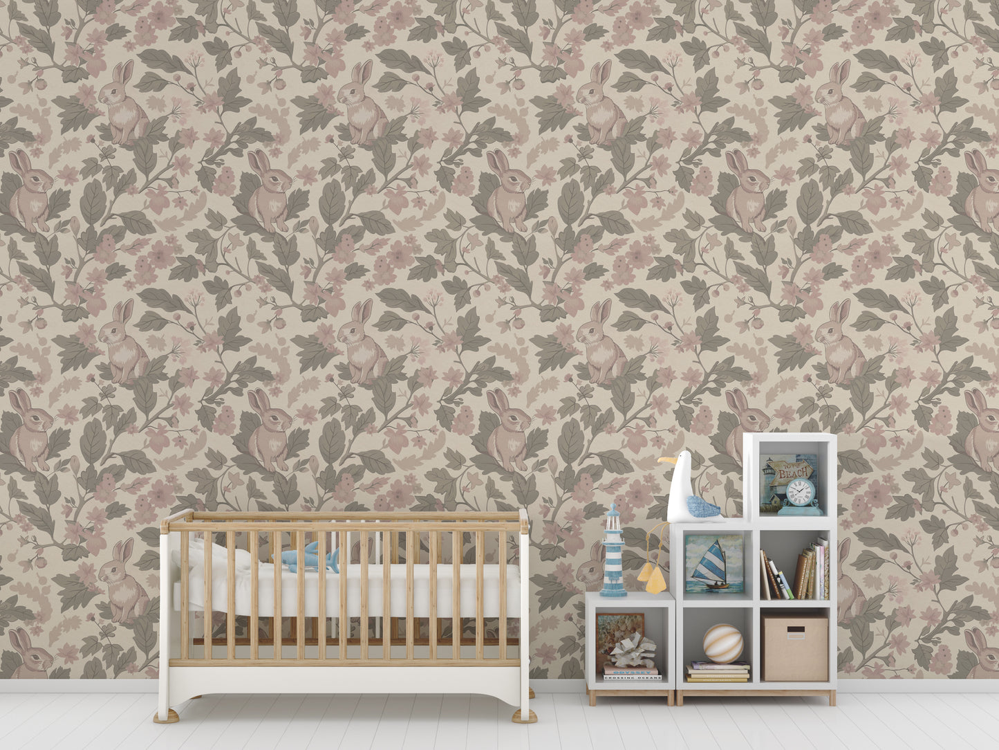 Woodland Garden – Vintage Blush Wallpaper⁠