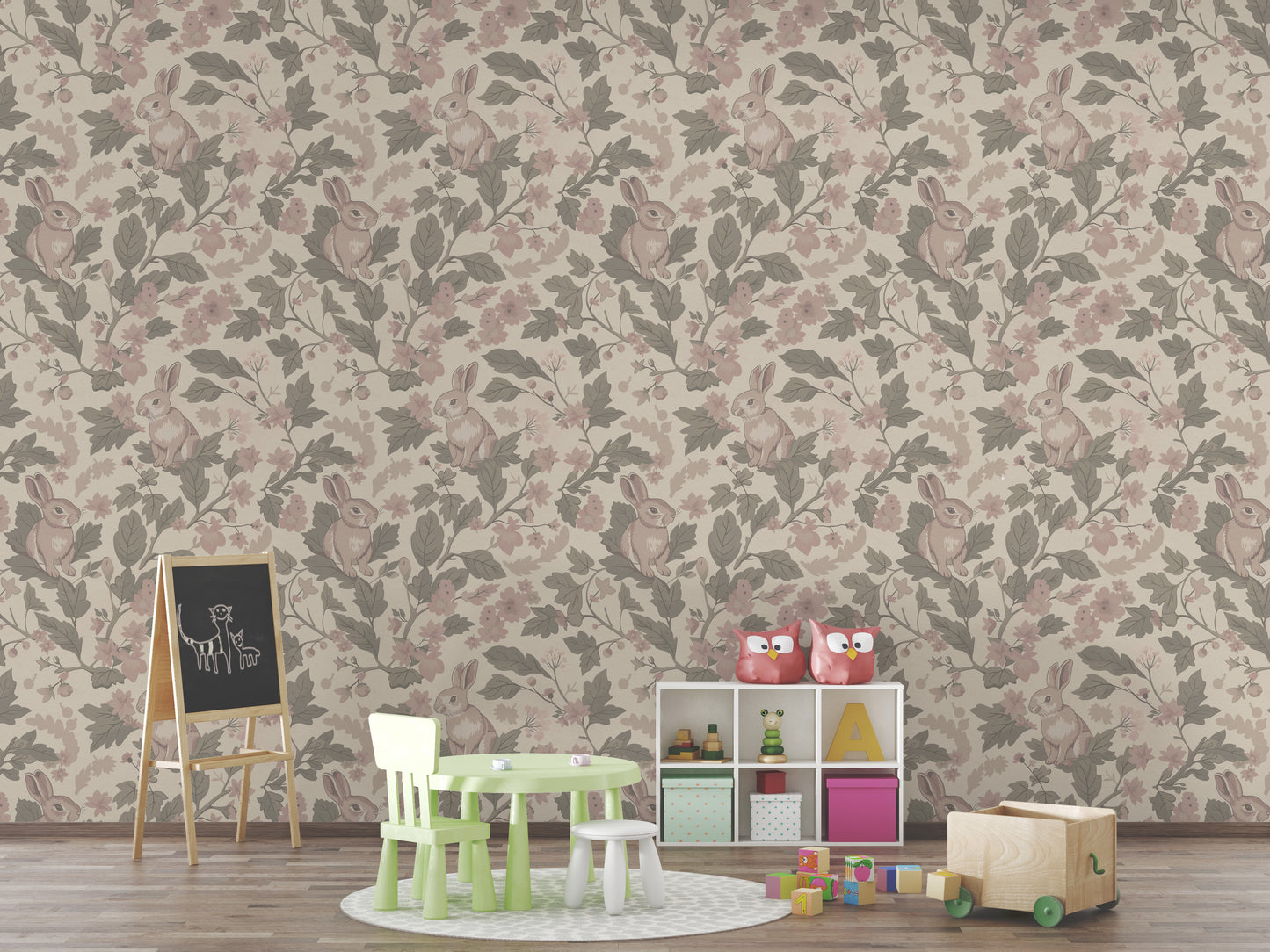 Woodland Garden – Vintage Blush Wallpaper⁠