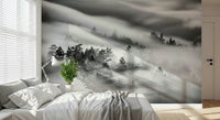 Ethereal trees fog effect mural Woodland Mist Velocity.