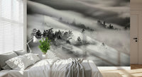 Ethereal trees fog effect mural Woodland Mist Velocity.