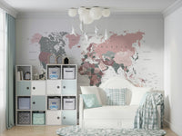 Sage green global map wallpaper

