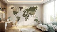 Boys room world map mural

