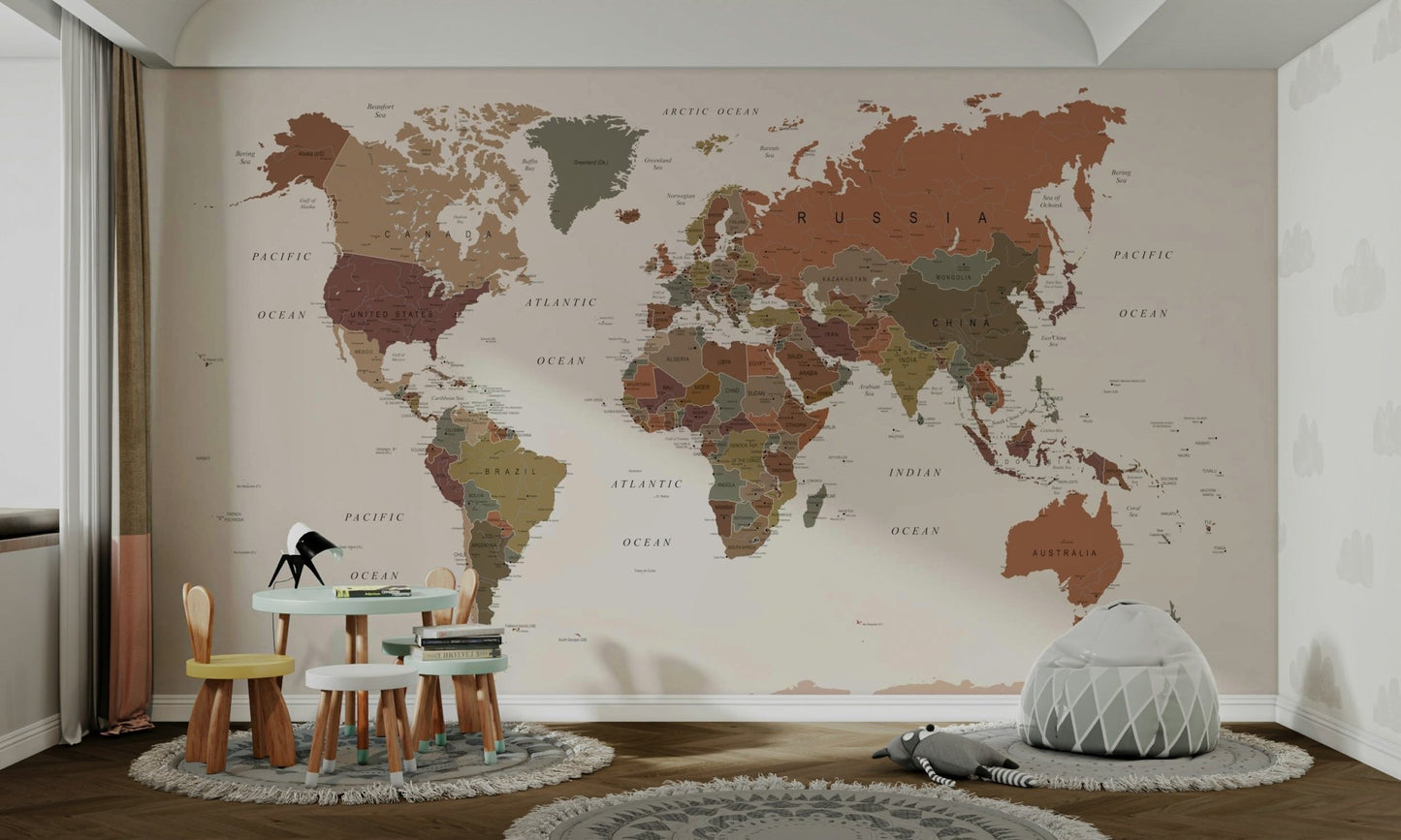 Vintage map in brown tones

