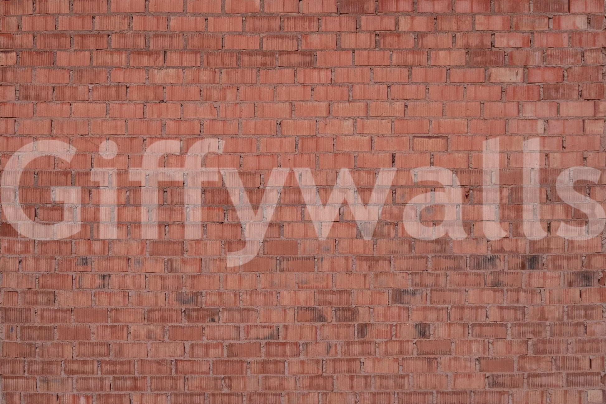 Worn Brick Earthy Texture wallpaper mural close-up showing a weathered red and terracotta brick wall pattern