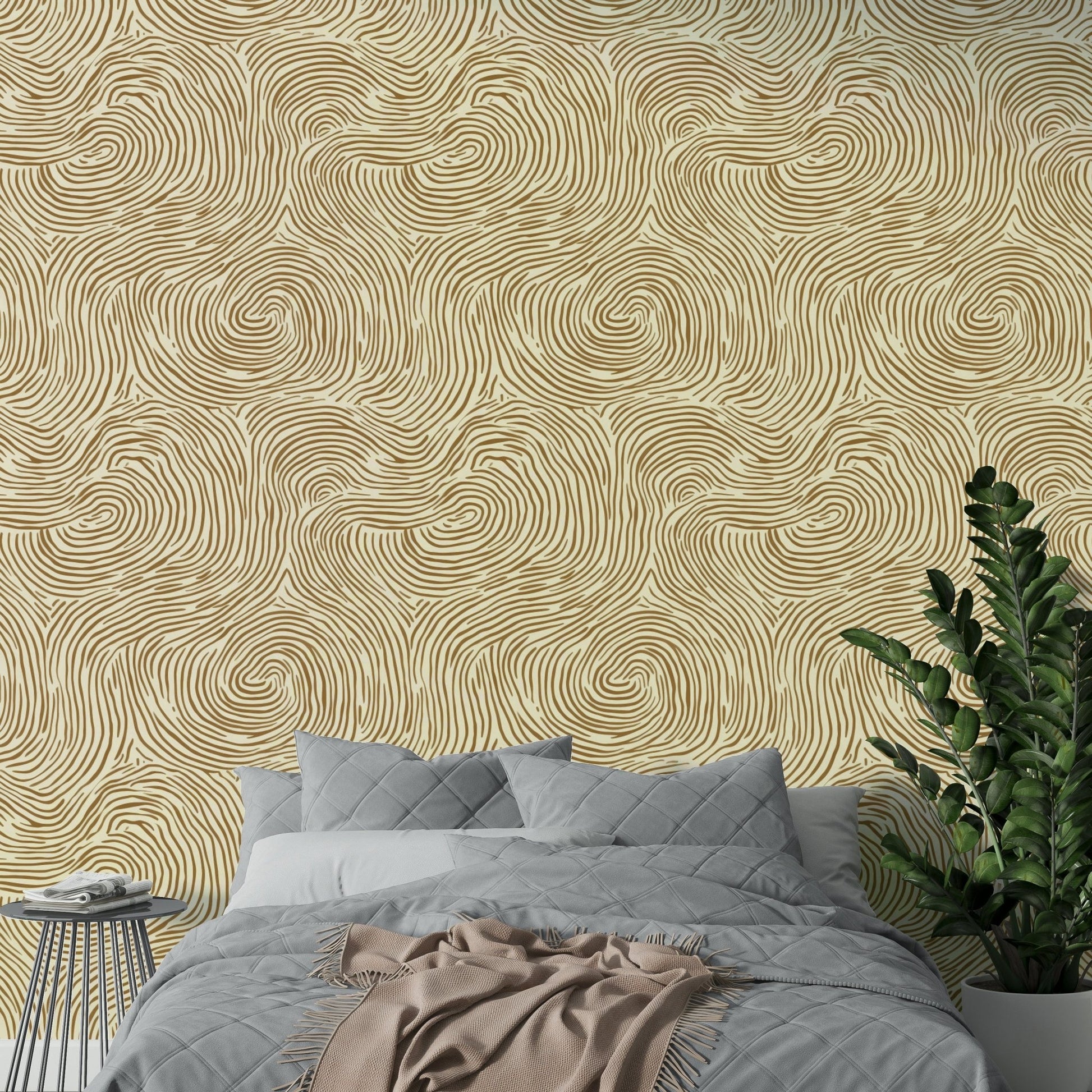 Textured woven wallpaper for a refined, elegant room look.

