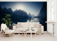 Hallway home décor featuring the Serene Dawn Yangshuo's Whisper Wall Mural.