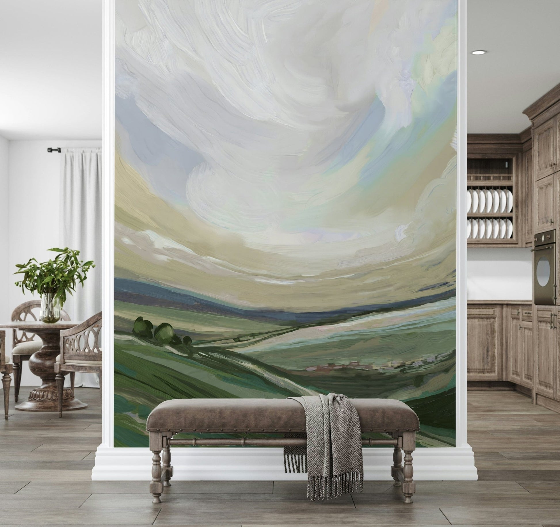 Yorkshire Landscape Oils mural highlighting artistic oil painting techniques.