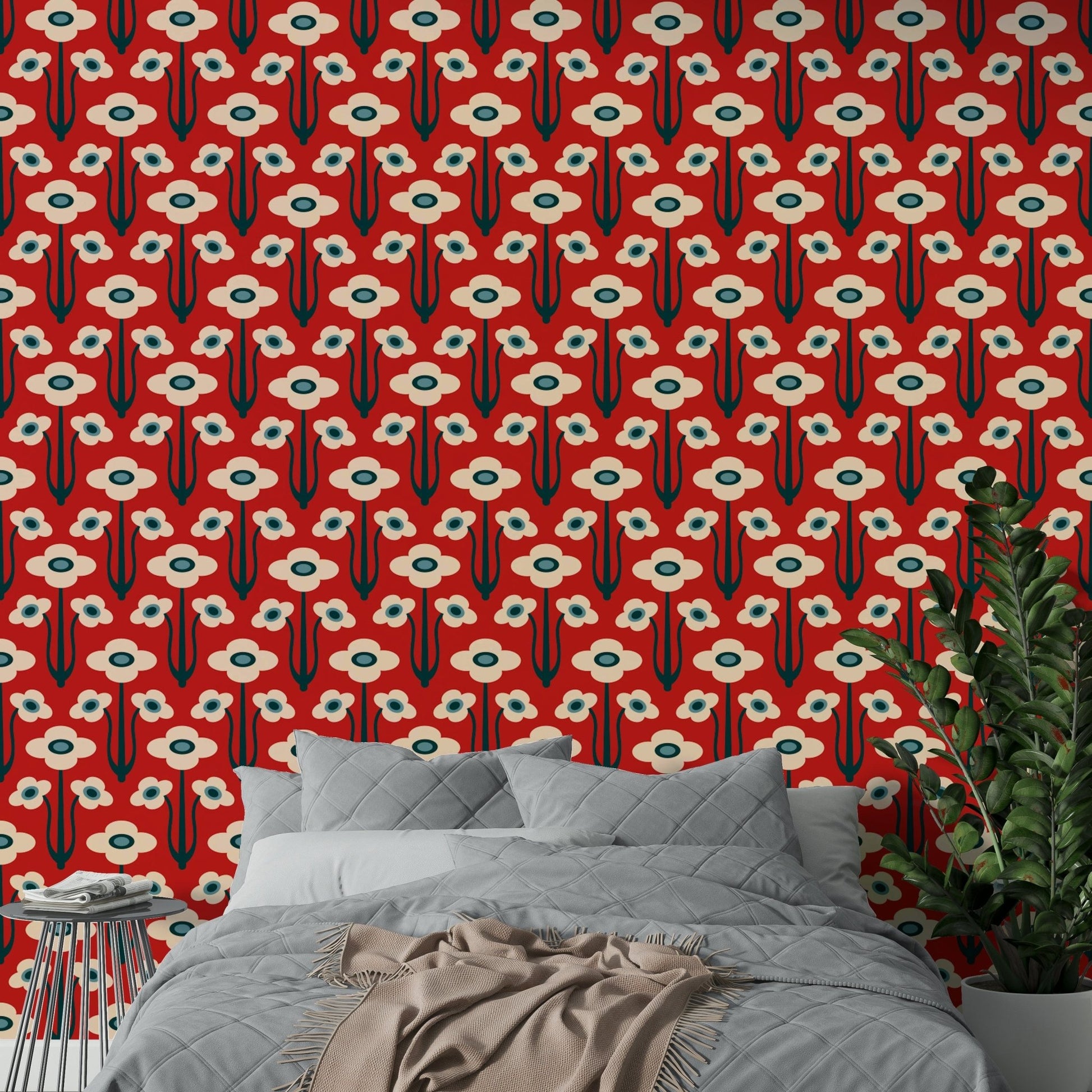 Retro Scandinavian-inspired design wallpaper.

