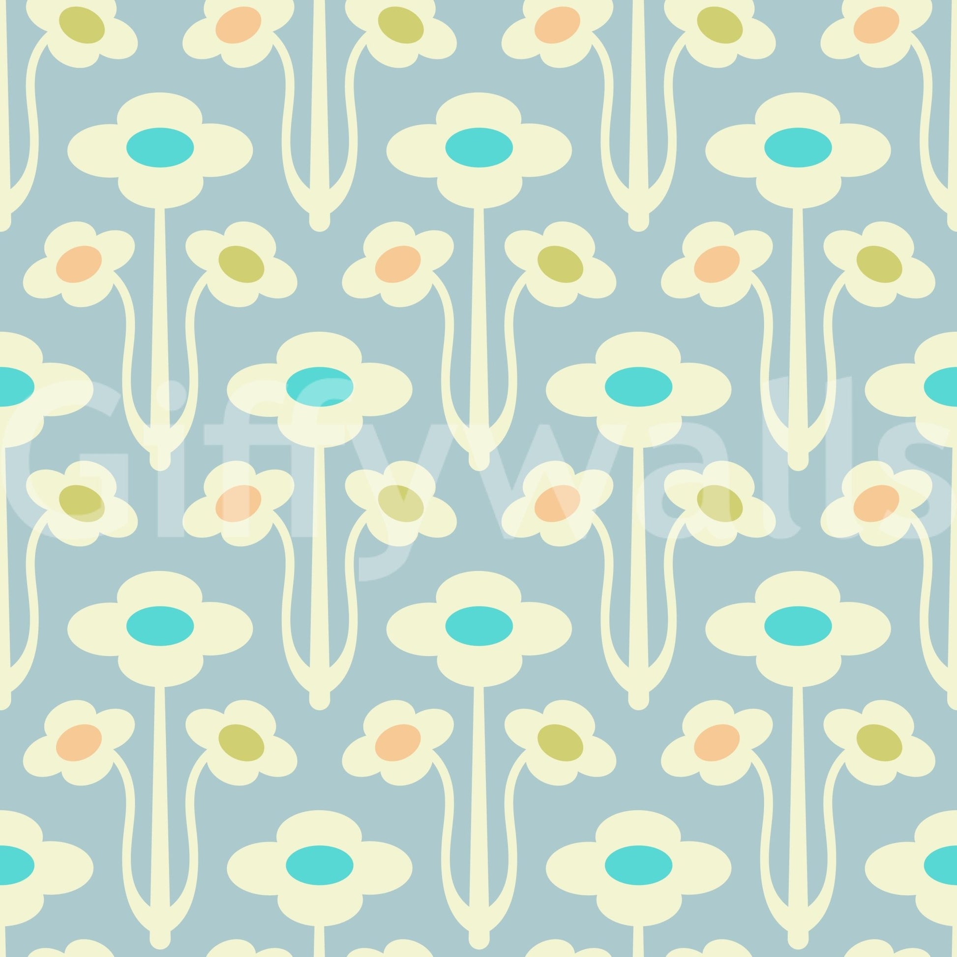 Floral wallpaper with a gentle, painterly feel.

