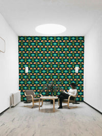 Retro Scandinavian-inspired design wallpaper.

