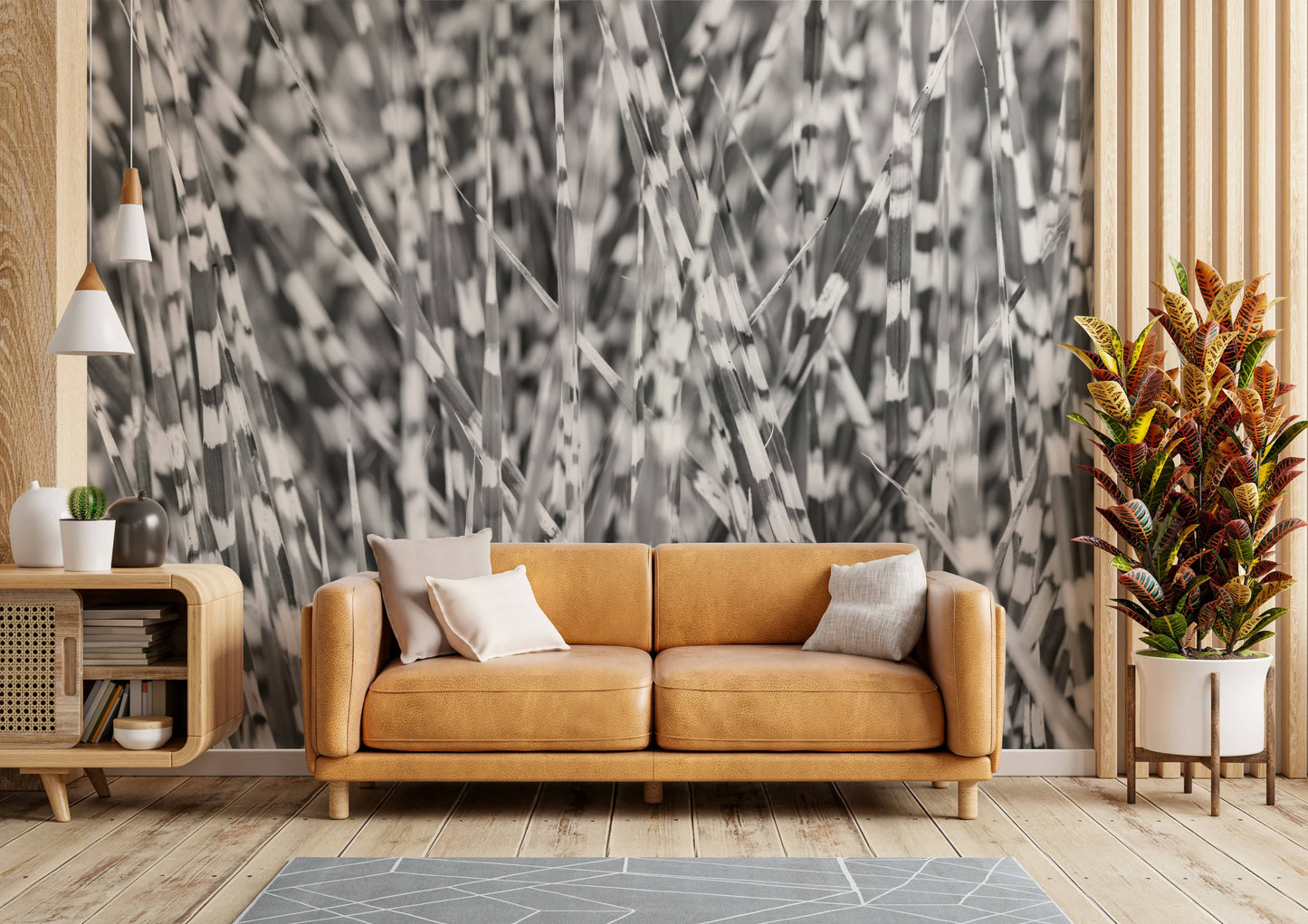A beautiful modern art wall mural of grass.

