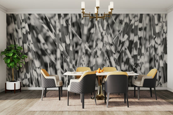 A serene striped foliage wall mural for your decor.

