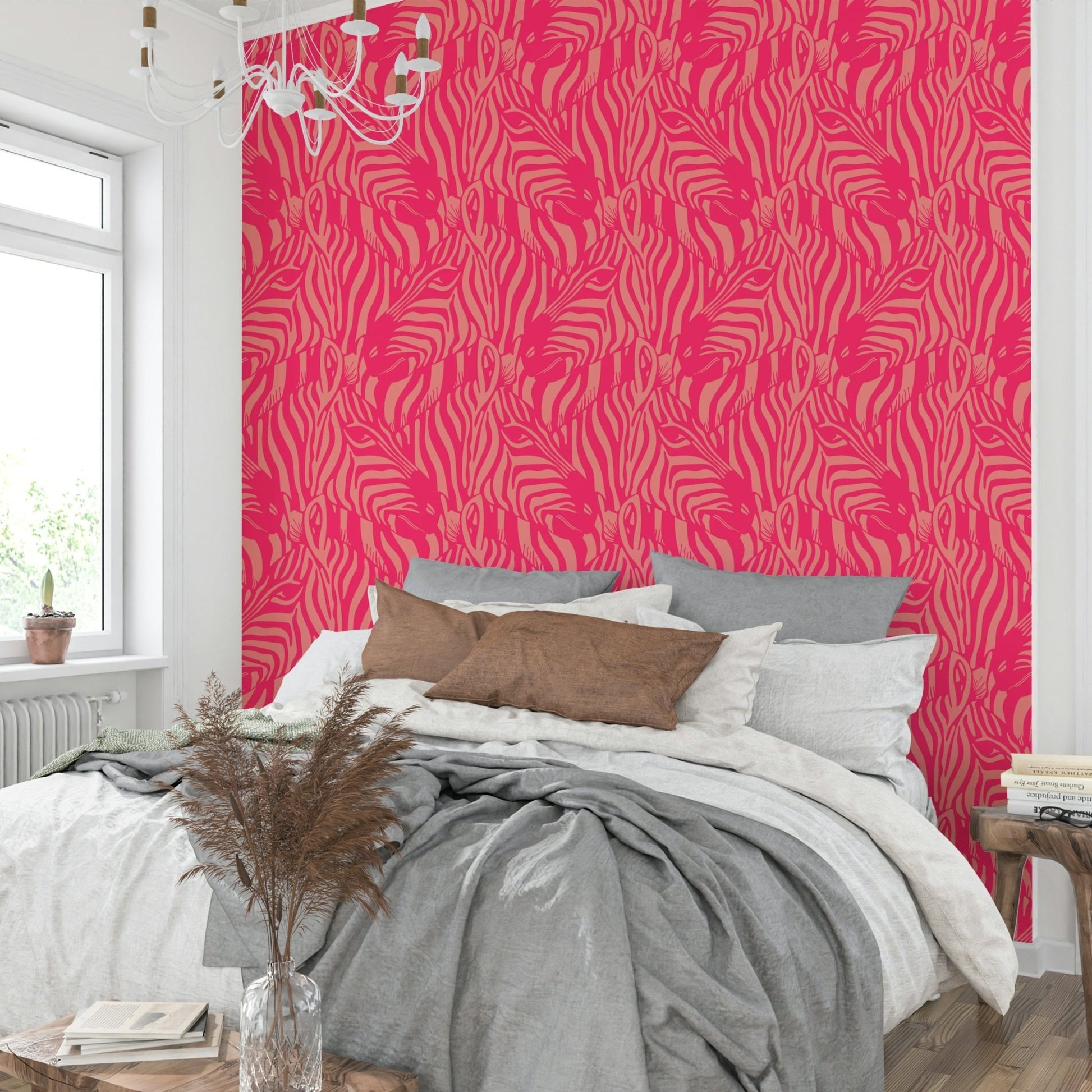 The image shows a peaceful, natural scene with a striped pattern.

