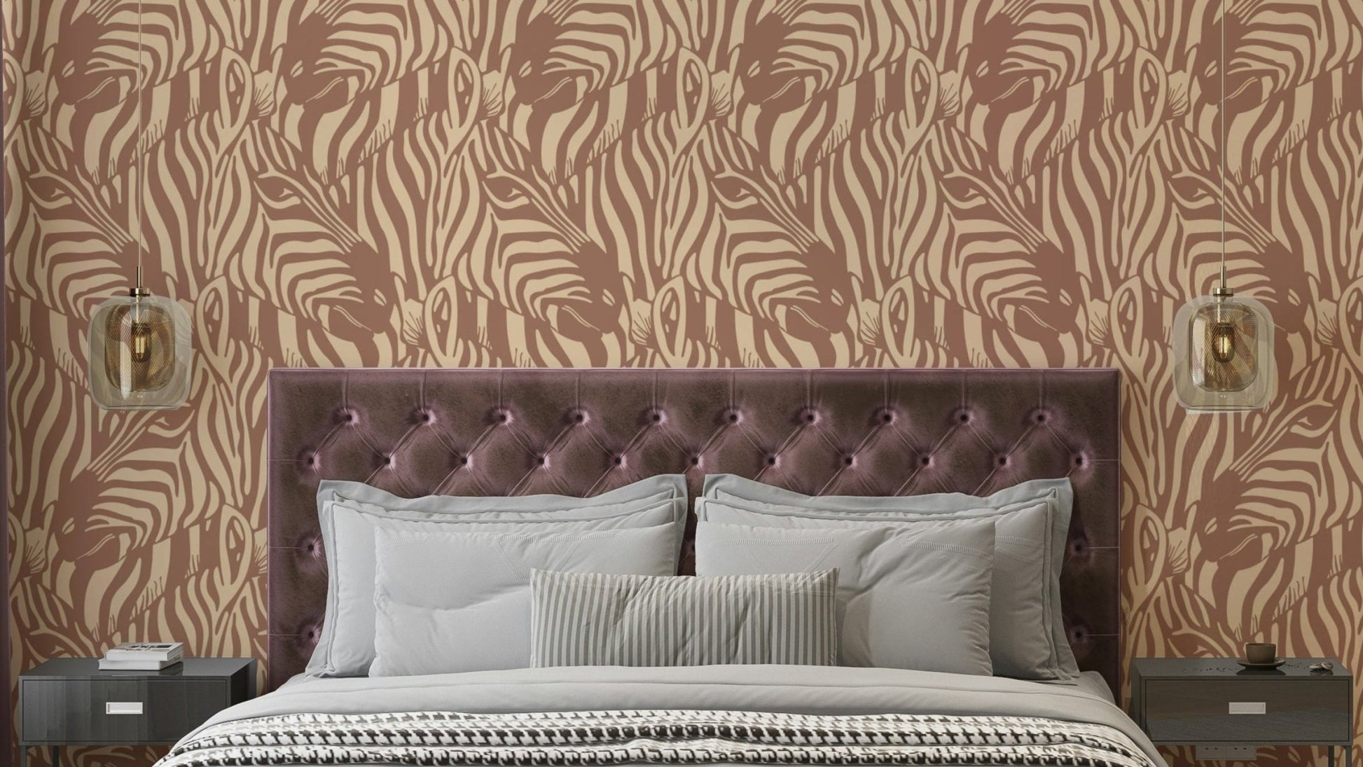 The colors are soft, muted tones of mocha mousse, brown, and cream.

