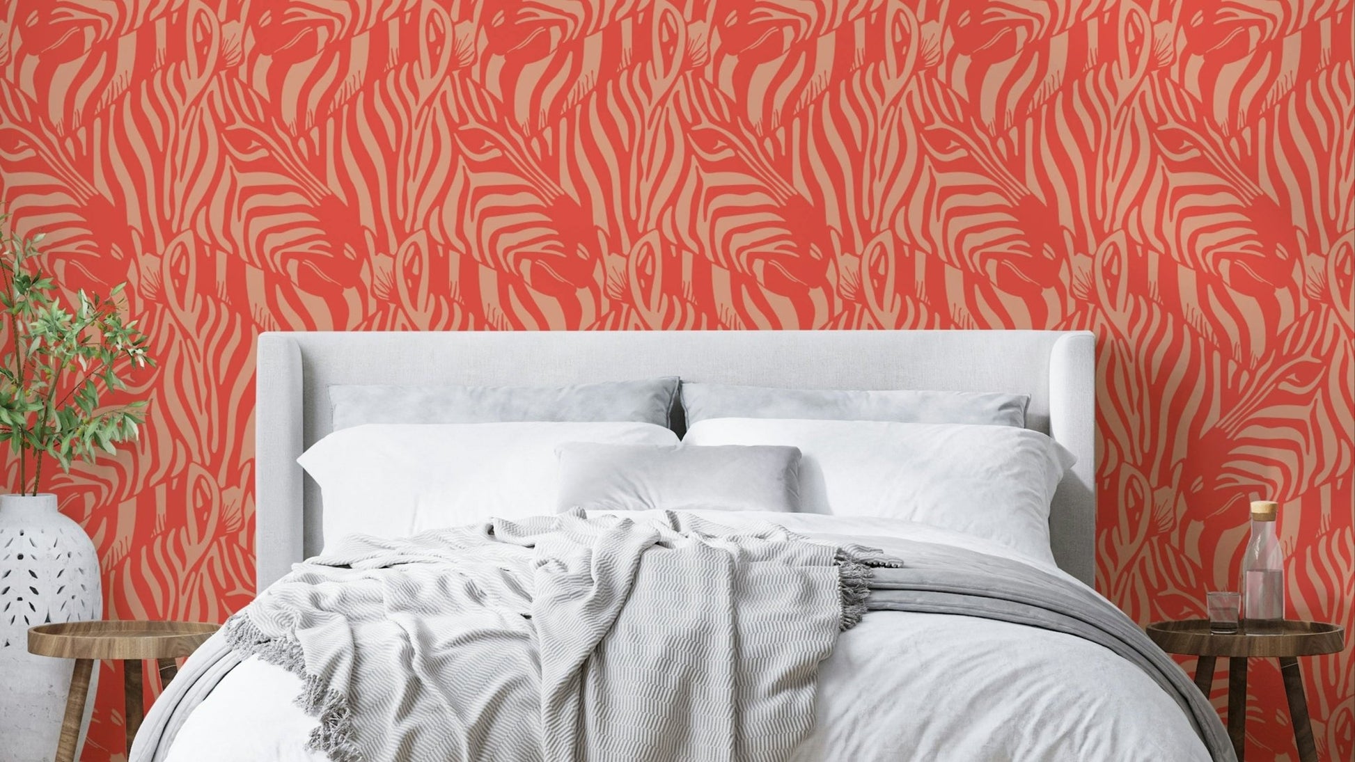 The image shows a peaceful, natural scene with a striped pattern.

