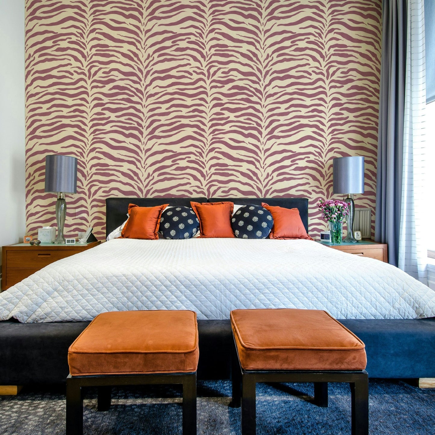 This piece is ideal for a feature wall in a bedroom or living room.
