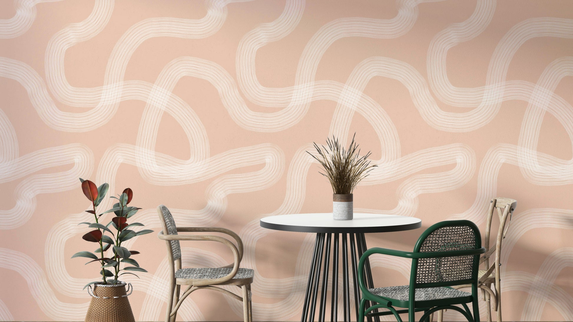Zen Garden Pale wallpaper with soft wave texture

