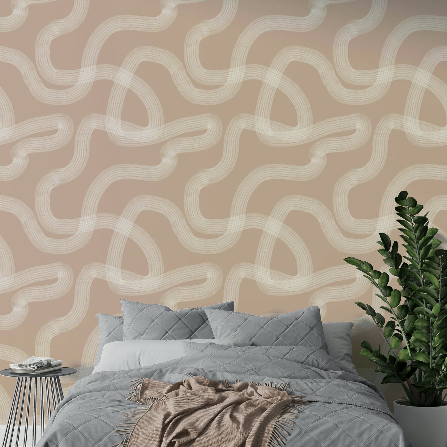 Neutral wallpaper with calming sand textures

