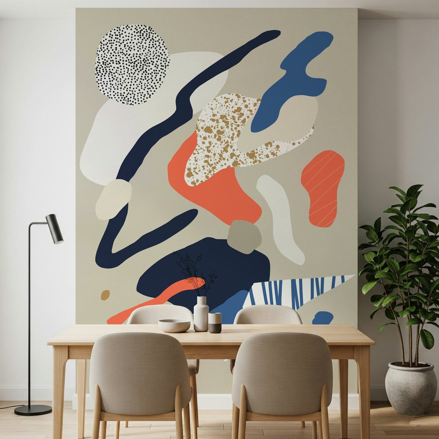 A serene flowing design wall mural for your decor.