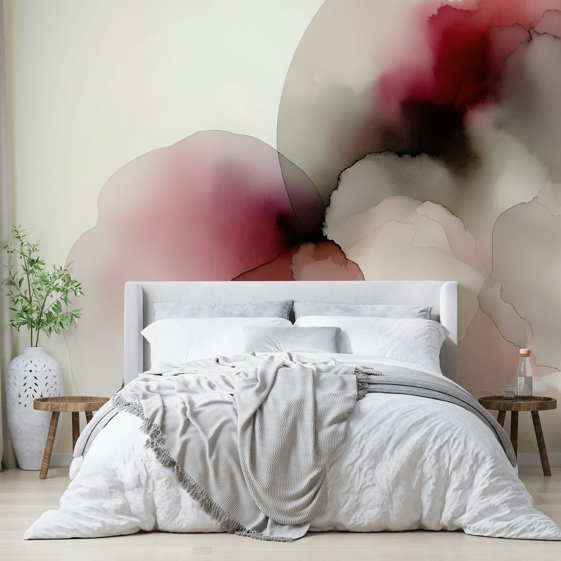 Zen Oasis Wall Mural used as a focal point in a quiet study