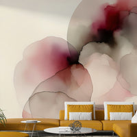 Zen Oasis Wall Mural on an office feature wall with oak furniture