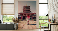 Five-story pagoda wallpaper Zen Temple View beautiful design.